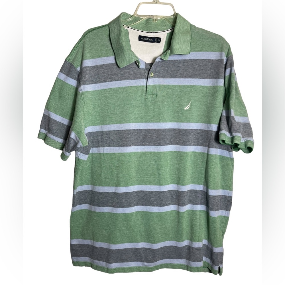 Nautica shirt Size ‎ XXL men’s green and blue casual polo shirt PERFECT 💙💚💙
